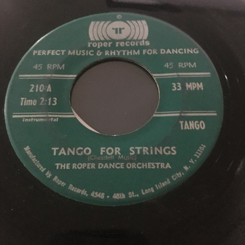 The Roper Dance Orchestra - Tango For Strings (7", Single)