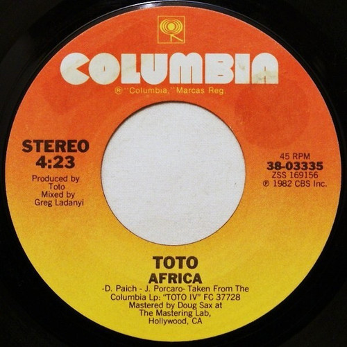 Toto - Africa (7", Single, Styrene)