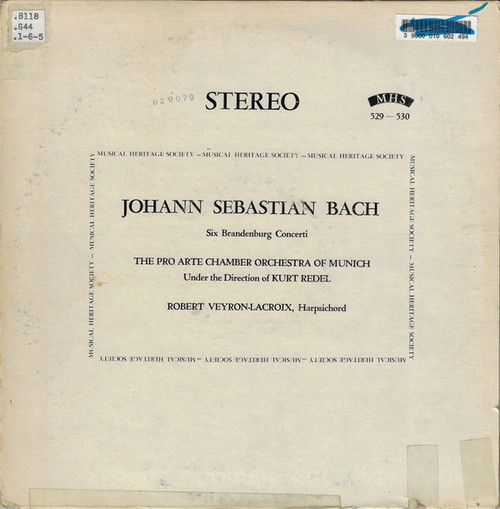 Johann Sebastian Bach, The Pro Arte Chamber Orchestra Of Munich* Under The Direction Of Kurt Redel, Robert Veyron-Lacroix - Six Brandenburg Concerti (2xLP, RE)