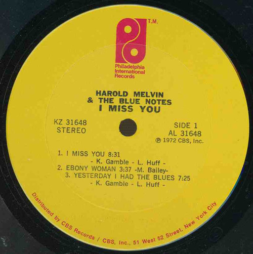 Harold Melvin & The Blue Notes* - I Miss You (LP, Album)