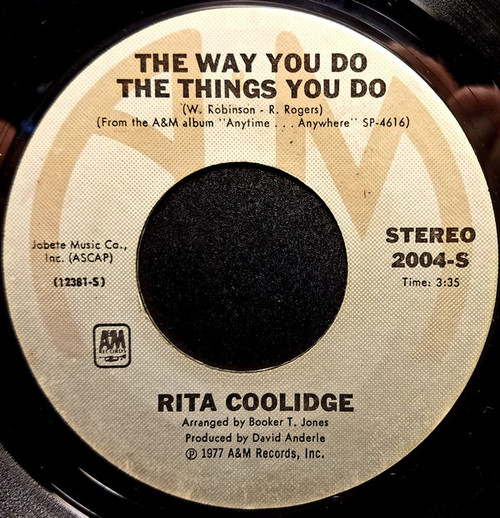 Rita Coolidge - The Way You Do The Things You Do (7", Styrene, Ter)