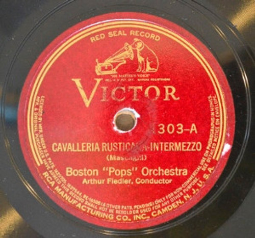 The Boston Pops Orchestra Conducted By Arthur Fiedler - Cavalleria Rusticana / Song Of India (Shellac, 10")