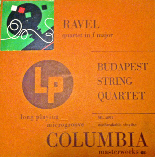 Ravel*, Budapest String Quartet - Quartet In F Major (LP, Mono)