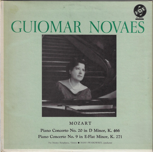 Guiomar Novaes, Mozart*, Pro Musica Symphony, Vienna* · Hans Swarowsky - Piano Concerto No. 20 In D Minor, K. 466 / Piano Concerto No. 9 In E-Flat Minor, K. 271 (LP, Mono, RE)