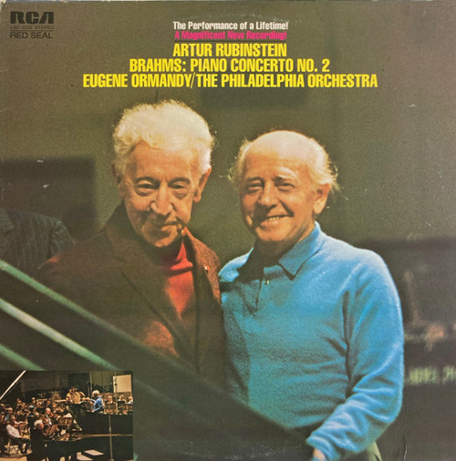 Johannes Brahms - Artur Rubinstein* - Eugene Ormandy - The Philadelphia Orchestra - Piano Concerto No. 2 In B-Flat Op. 83 (LP, Album)