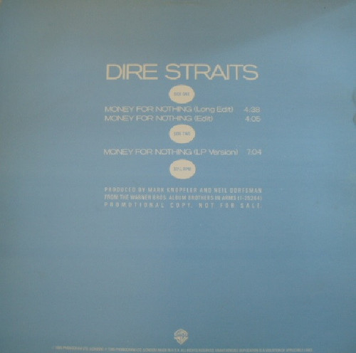 Dire Straits - Money For Nothing (12", Promo)