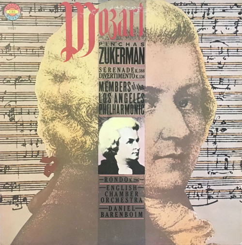 Mozart* - Pinchas Zukerman, Members Of The Los Angeles Philharmonic* / English Chamber Orchestra, Daniel Barenboim - Serenade K. 388 / Divertimento K. 136 / Rondo K. 296 (LP)
