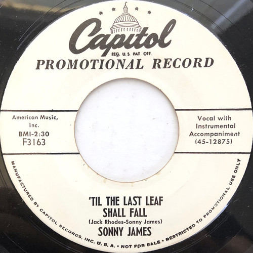 Sonny James - 'Til The Last Leaf Shall Fall (7", Promo, Scr)