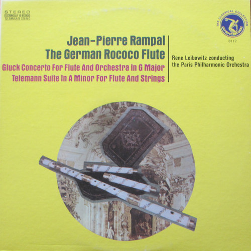 Jean-Pierre Rampal : Gluck* / Telemann* -- Rene Leibowitz*, The Paris Philharmonic Orchestra* - The German Rococo Flute:  Concerto For Flute And Orchestra In G Major / Suite In A Minor For Flute And Strings (LP, Album)
