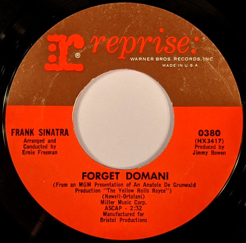 Frank Sinatra - Forget Domani (7", Single)