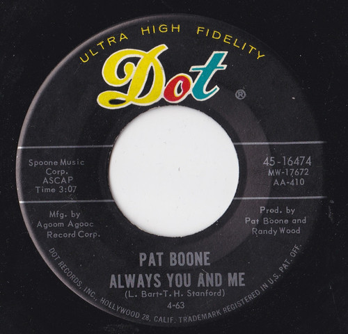 Pat Boone - Always You And Me (7", Single)