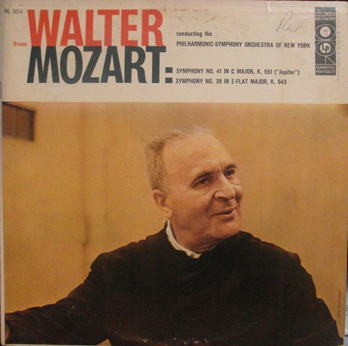 Bruno Walter, Philharmonic-Symphony Orchestra Of New York* - Mozart* - Symphony No. 41 In C Major, K. 551 ("Jupiter") / Symphony No. 39 In E-flat Major, K. 543 (LP, Mono)