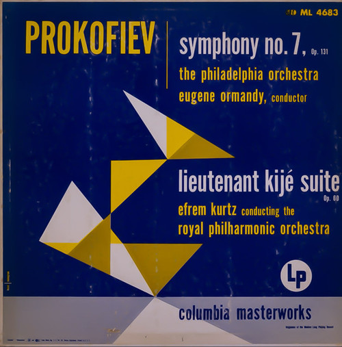 Prokofiev* ; The Philadelphia Orchestra, Eugene Ormandy / Efrem Kurtz, The Royal Philharmonic Orchestra - Symphony No. 7, Op. 131 / Lieutenant Kije Suite, Op. 60 (LP, Mono)