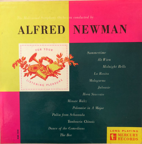 Alfred Newman, The Hollywood Symphony Orchestra* - Music For Your Listening Pleasure (LP, Album, Mono)