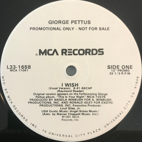 Giorge Pettus - I Wish (12", Promo)