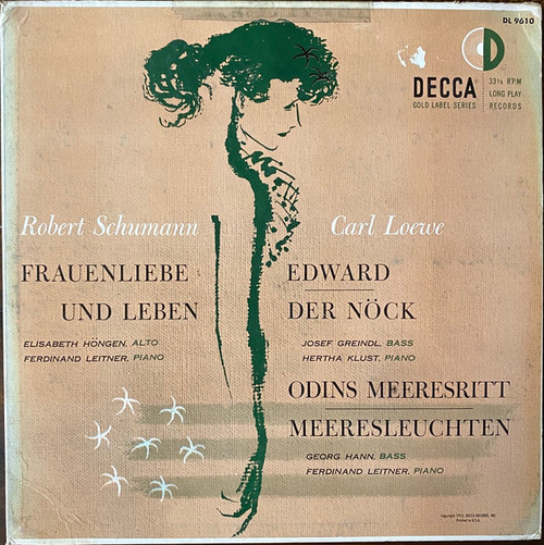 Robert Schumann, Carl Loewe - Robert Schumann And Carl Loewe (LP)
