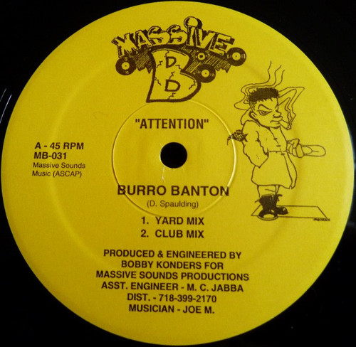 Burro Banton / Professor Grizzly - Attention / Informer Mus Die (12")
