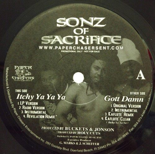 Sonz Of Sacrifice - Itchy Ya Ya Ya (12", Single, Promo)