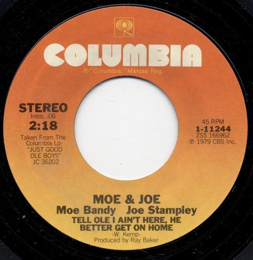 Moe & Joe* - Tell Ole I Ain't Here, He Better Get On Home (7", Styrene, Ter)