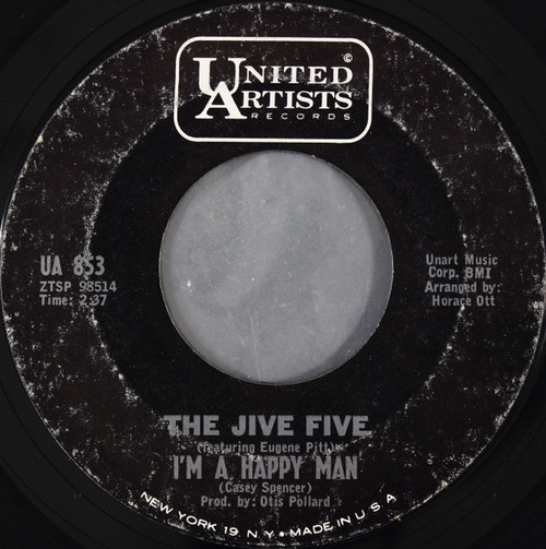 The Jive Five - I'm A Happy Man (7", Mono, Styrene)
