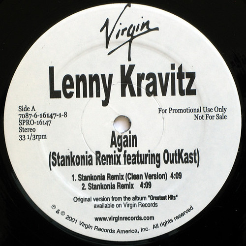 Lenny Kravitz - Again (Stankonia Remix) (12", Promo)