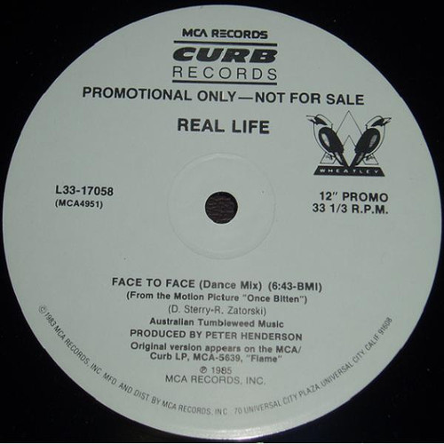 Real Life - Face To Face (12", Single, Promo)