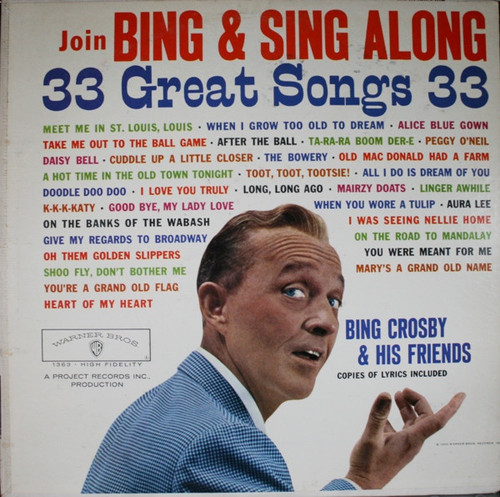 Bing Crosby - Join Bing & Sing Along (LP, Album, Mono)
