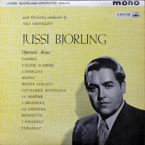 Jussi Björling - Operatic Arias (LP, Mono)