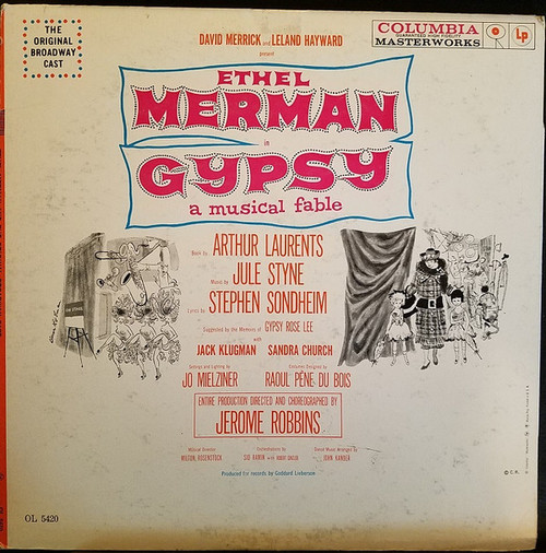 Ethel Merman, Jule Styne And Stephen Sondheim - Gypsy - A Musical Fable (LP, Mono)
