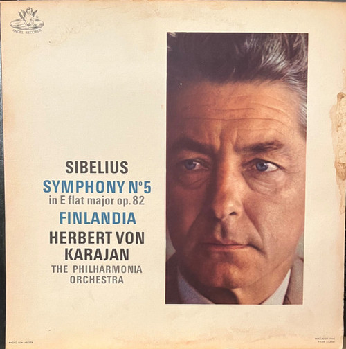 Sibelius* - Herbert von Karajan, The Philharmonia Orchestra* - Symphony No. 5 In E Flat Major. Op. 82. /  Finlandia Op. 26 (LP, Mono, Red)