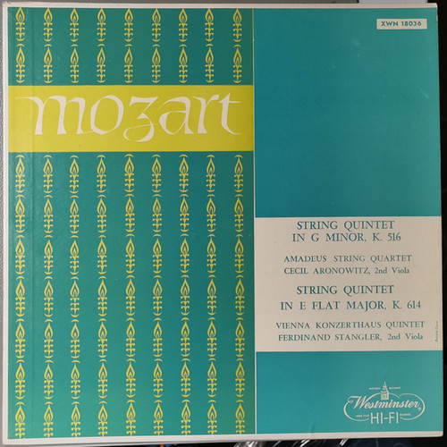 Mozart* / Amadeus String Quartet* / Vienna Konzerthaus Quartet* - Mozart String Quartets (LP)