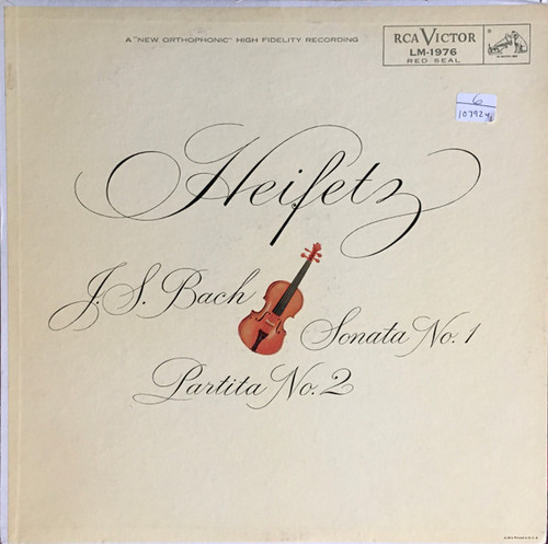 Heifetz*, J.S. Bach* - Sonata No. 1 · Partita No. 2 (LP, Album, Mono)
