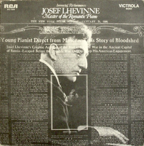 Josef Lhevinne - Master Of The Romantic Piano (LP, Mono, Ind)