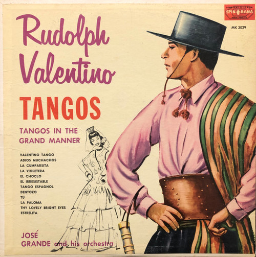 José Grande And His Orchestra - Rudolph Valentino Tangos  (LP, Album)