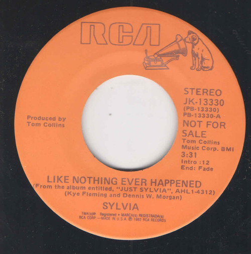 Sylvia (7) - Like Nothing Ever Happened (7", Single, Promo)