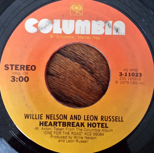 Willie Nelson And Leon Russell - Heartbreak Hotel (7", Single, Styrene, Ter)