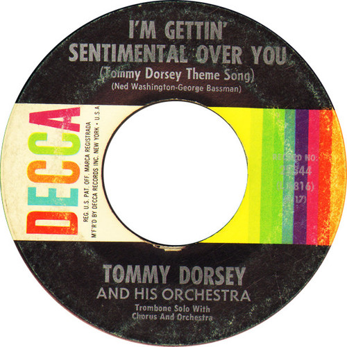 Tommy Dorsey And His Orchestra - I'm Gettin' Sentimental Over You / The Most Beautiful Girl In The World (7")