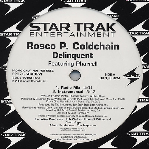 Rosco P. Coldchain Featuring Pharrell* - Delinquent (12", Promo)