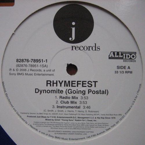 Rhymefest - Dynomite (Going Postal) / Chicago-Rillas (12")