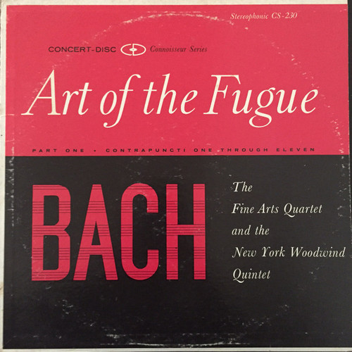 Bach*, The Fine Art Quartet*, The New York Woodwind Quintet* - Art Of The Fugue, Part One (LP, Album)