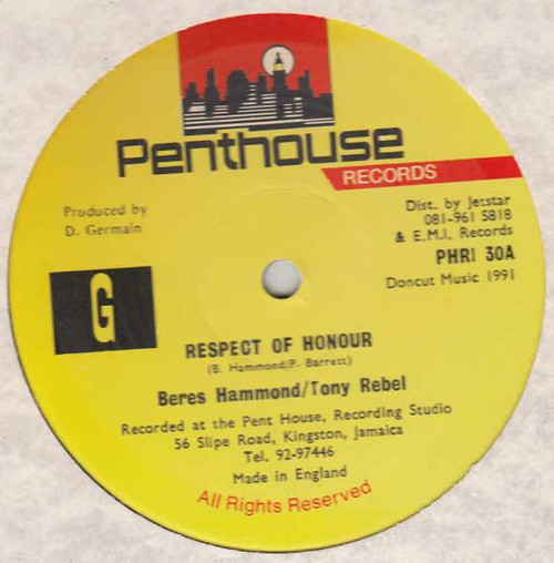 Beres Hammond & Tony Rebel - Respect & Honour (12")