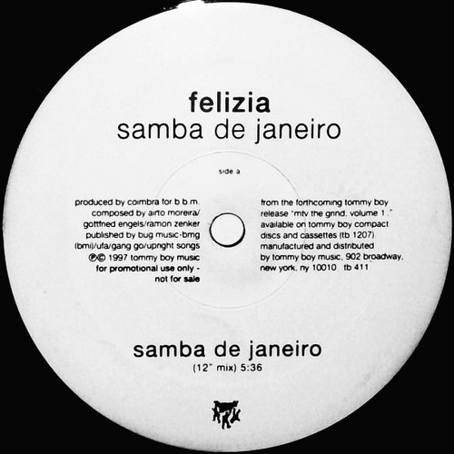 Felizia - Samba De Janeiro (12", Promo)