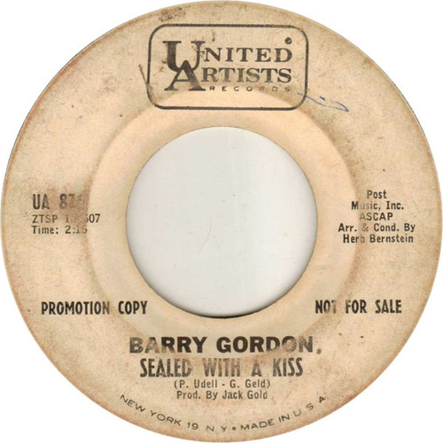 Barry Gordon - Sealed With A Kiss (7", Single, Promo)