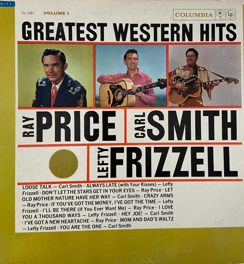 Various - Greatest Western Hits, Vol. 1: Ray Price, Carl Smith, Lefty Frizzell (LP, Comp, Mono, RE)