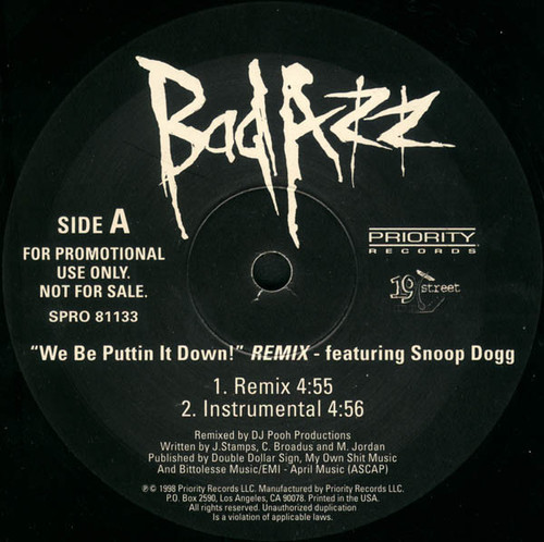 Bad Azz - We Be Puttin' It Down! (Remix) (12", Single, Promo)