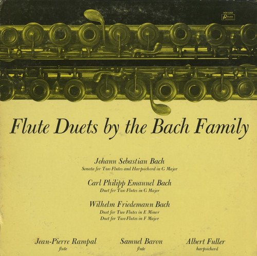 Johann Sebastian Bach, Carl Philipp Emanuel Bach, Wilhelm Friedemann Bach : Jean-Pierre Rampal, Samuel Baron, Albert Fuller - Flute Duets By The Bach Family (LP)_2665637517