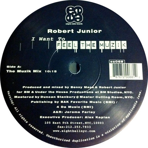 Robert Junior - I Want To Feel The Muzik (12")