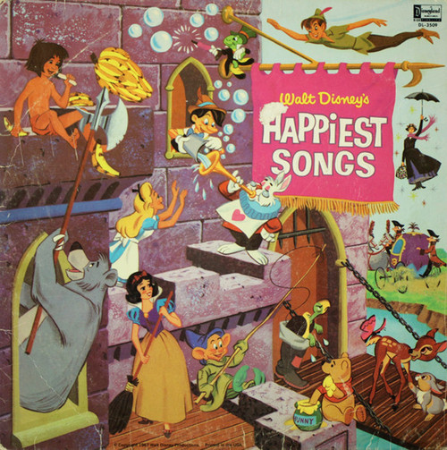 Various - Walt Disney's Happiest Songs (LP, Album, Comp, Mono, Yel)_2648118135