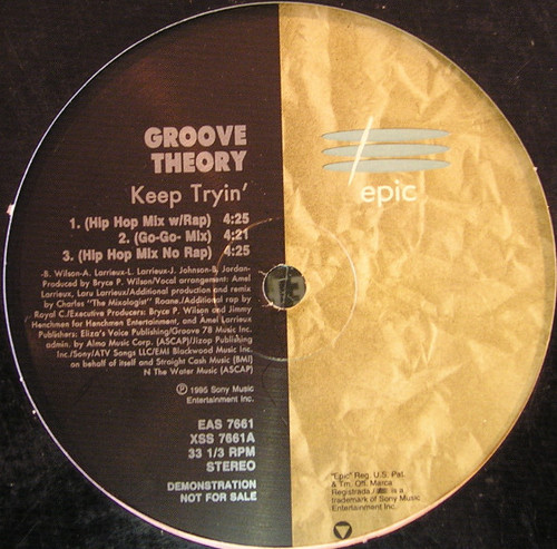 Groove Theory - Keep Tryin' (12", Promo)