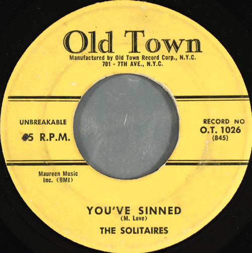 The Solitaires - You've Sinned (7")